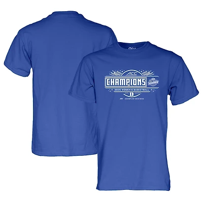 T-shirt bleu 84 Royal Duke Blue Devils pour homme, champion du tournoi de basket-ball féminin ACC 2025, vestiaire