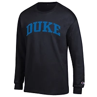 Men's Champion  Black Duke Blue Devils Basic Arch Long Sleeve T-Shirt