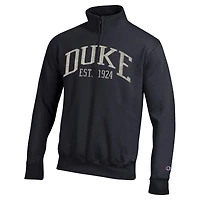 Men's Champion  Black Duke Blue Devils Powerblend Quarter-Zip Pullover