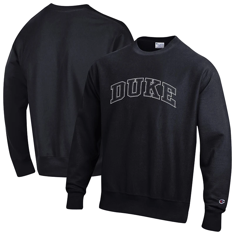 Men's Champion Black Duke Blue Devils Reverse Weave Crewneck Sweatshirt