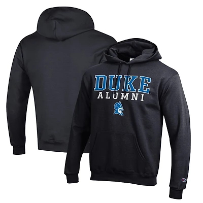 Sweat à capuche Champion Black Duke Blue Devils avec logo empilé pour homme