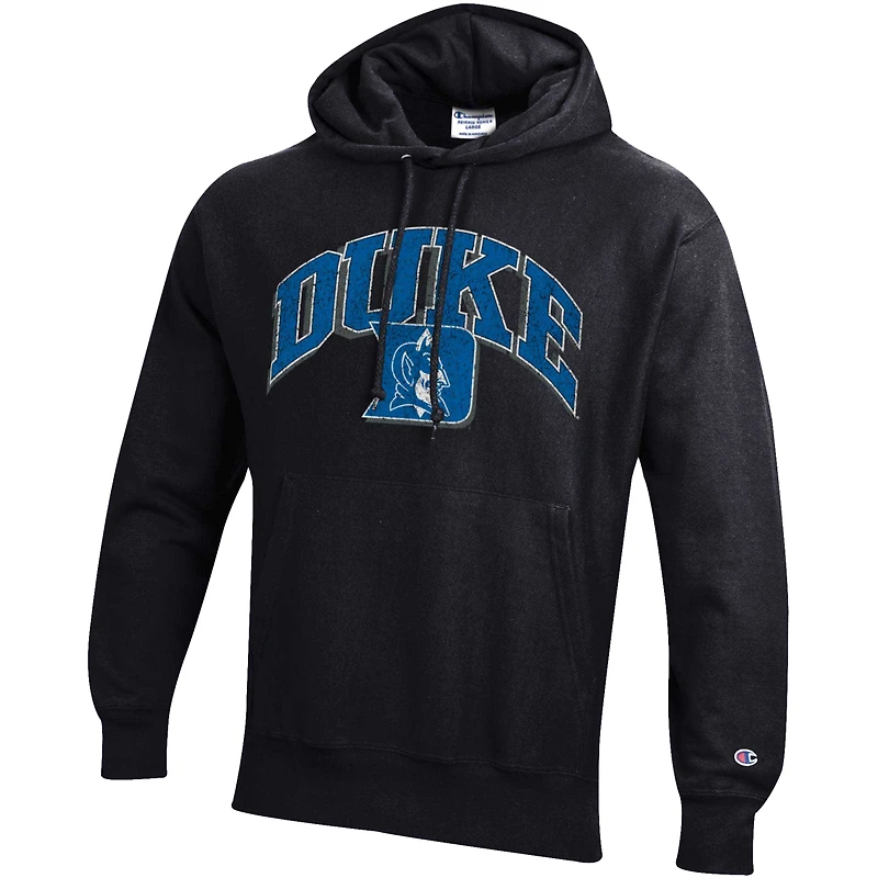 Sweat à capuche Champion Black Duke Blue Devils Vault Late Night Reverse Weave pour homme