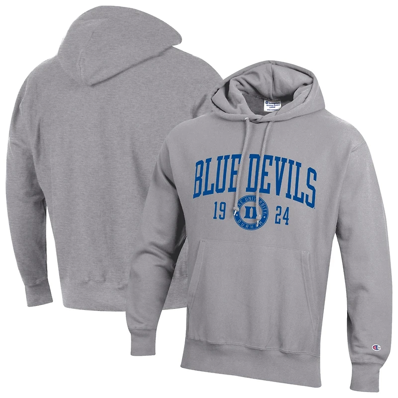 Men's Champion  Gray Duke Blue Devils Established Reverse Weave Hoodie