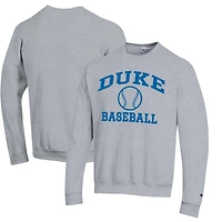 Sweat-shirt de baseball Champion Gray Duke Blue Devils Icon Logo pour homme