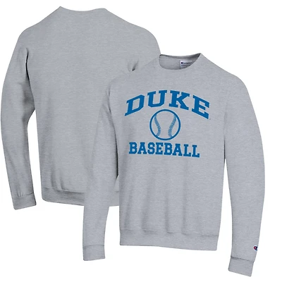 Sweat-shirt de baseball Champion Gray Duke Blue Devils Icon Logo pour homme