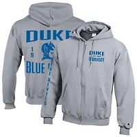 Sweat à capuche zippé en polaire Powerblend gris Duke Blue Devils Varsity pour homme