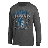 Men's Champion  Heather Charcoal Duke Blue Devils Bold Long-Sleeve T-Shirt