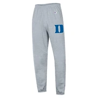 Men's Champion  Heather Gray Duke Blue Devils Powerblend Banded Fleece Sweatpants