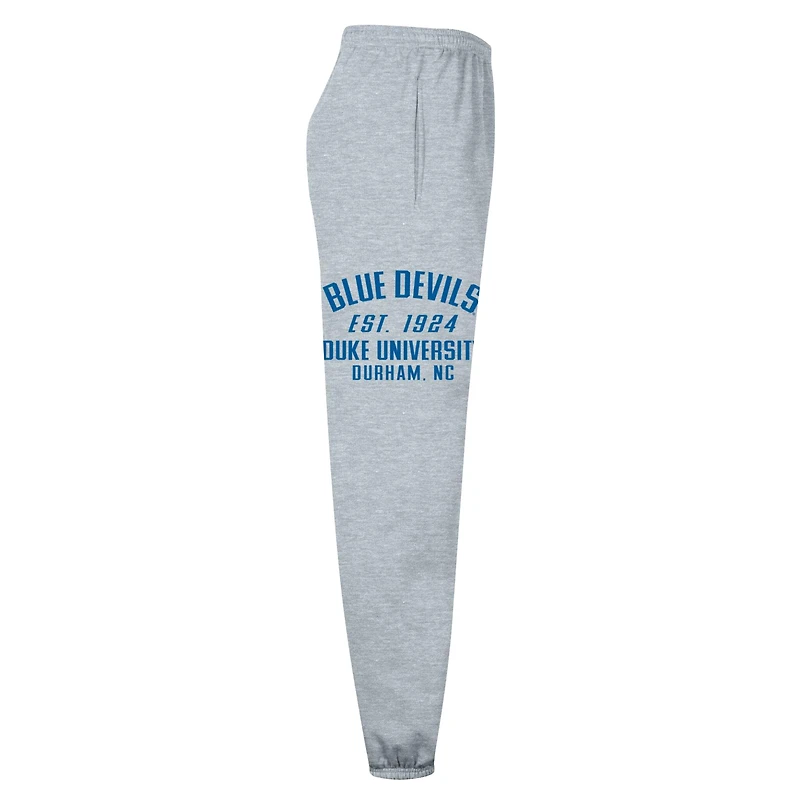 Pantalon de survêtement Champion pour homme, gris chiné, Duke Blue Devils, en molleton Powerblend à bande.
