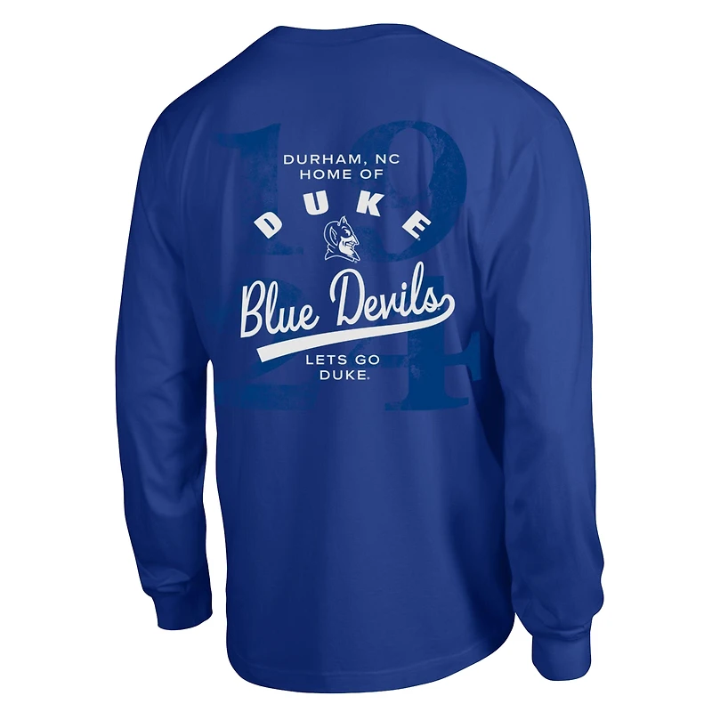 Men's Champion Royal Duke Blue Devils Laminated All-Star Long Sleeve T-Shirt