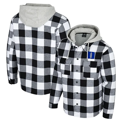 Veste zippée intégrale à carreaux Buffalo Duke Blue Devils noir/blanc pour homme Colosseum