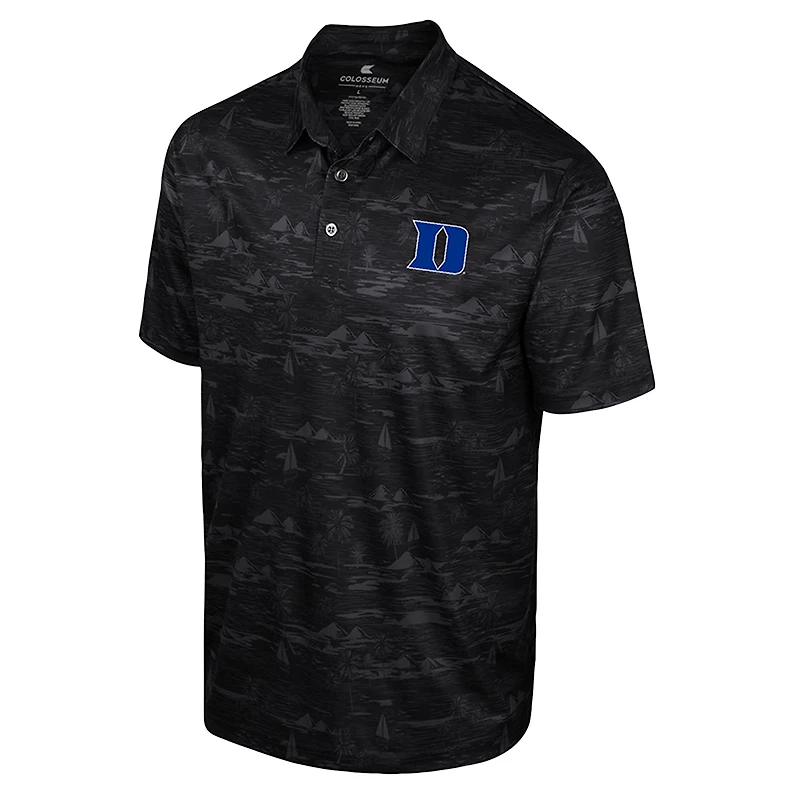 Polo imprimé Daly pour homme Colosseum Black Duke Blue Devils