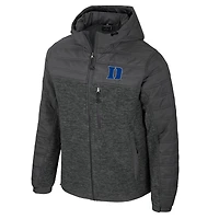 Men's Colosseum Charcoal Duke Blue Devils Nightman Full-Zip Hoodie Puffer Jacket
