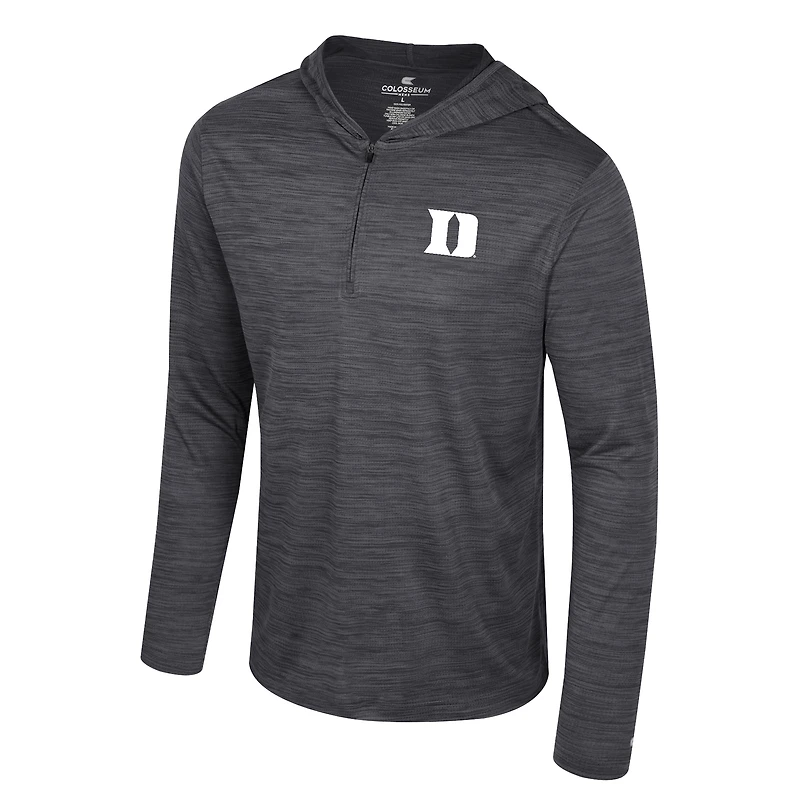 Sweat à capuche léger quart de zip pour homme, gris Colosseum, Duke Blue Devils, Always Sunny