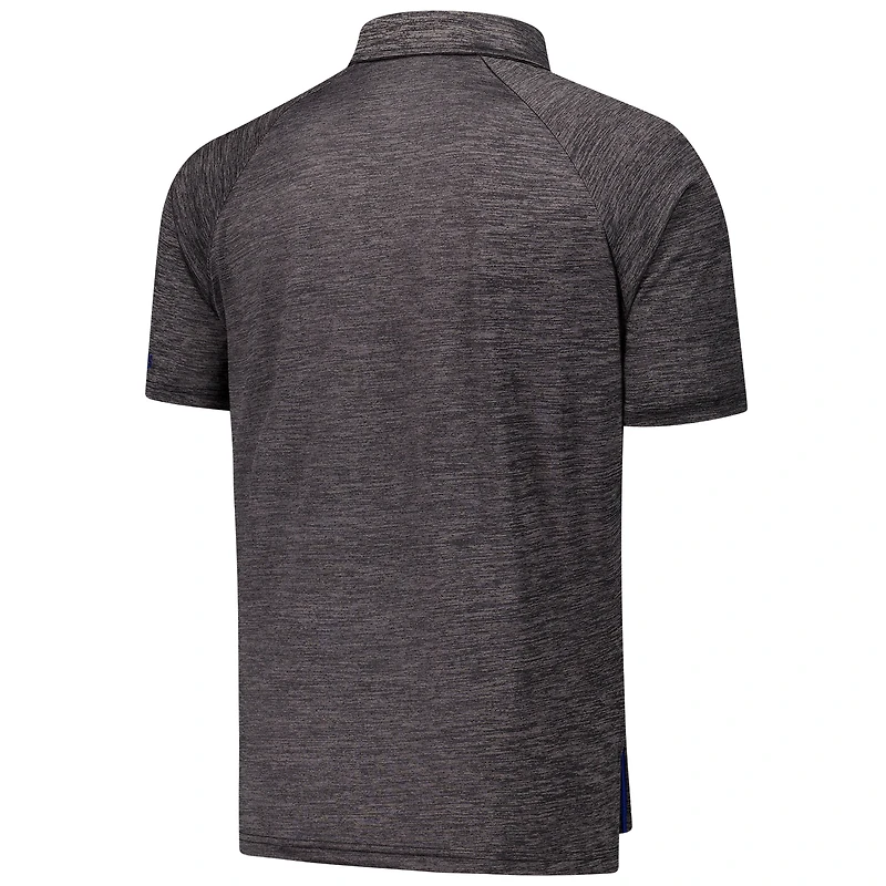 Men's Colosseum Heather Charcoal Duke Blue Devils Down Swing Raglan Team Polo