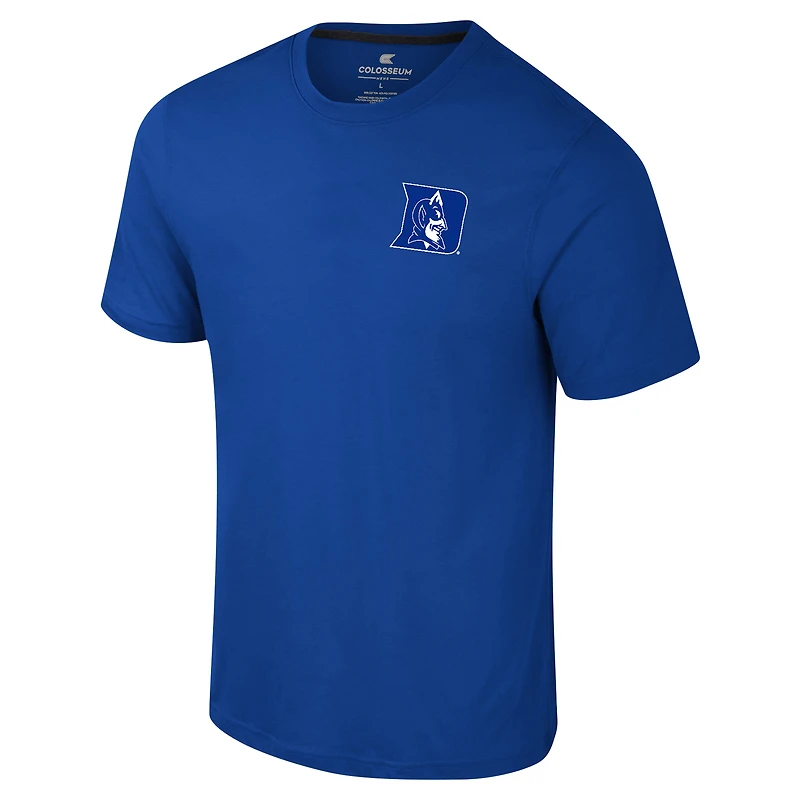 T-shirt Colosseum Royal Duke Blue Devils Logo Lockup 2-Hit Active Blend pour hommes