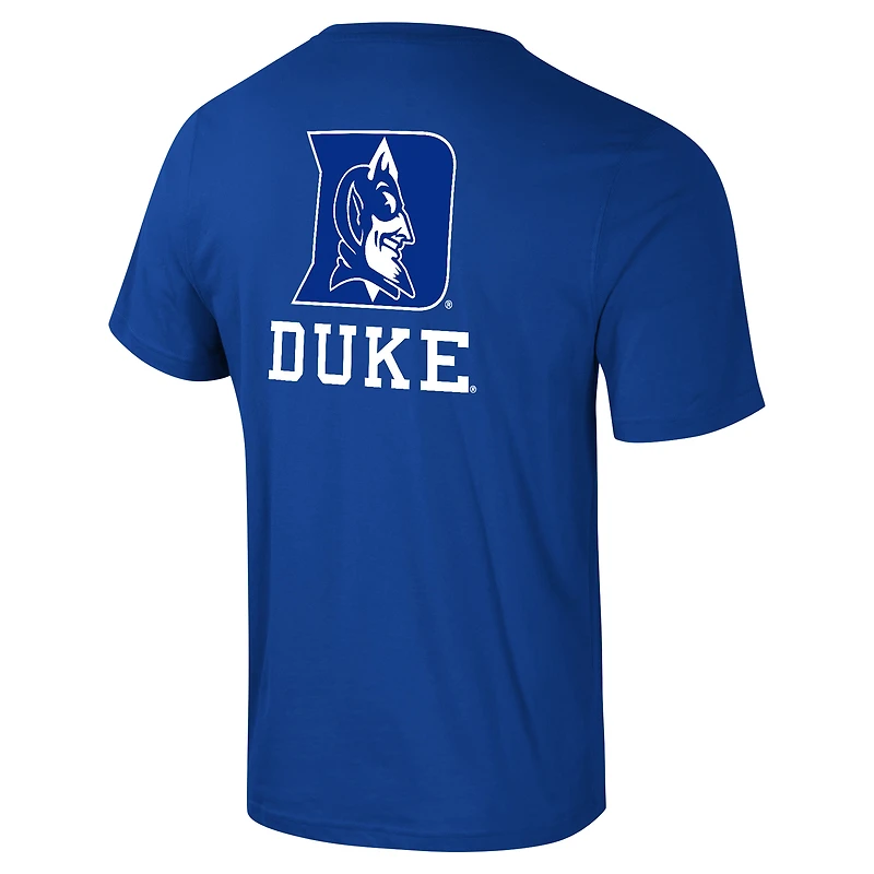 T-shirt Colosseum Royal Duke Blue Devils Logo Lockup 2-Hit Active Blend pour hommes