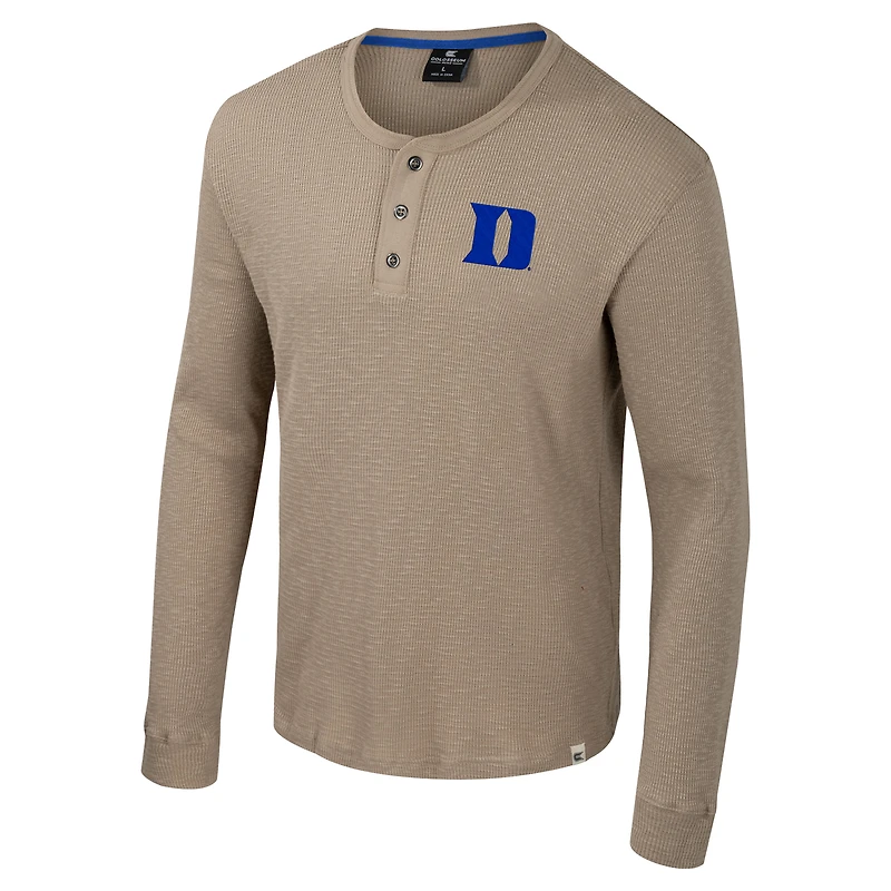 Chemise Henley à manches longues Great Outdoors pour homme Colosseum Tan Duke Blue Devils