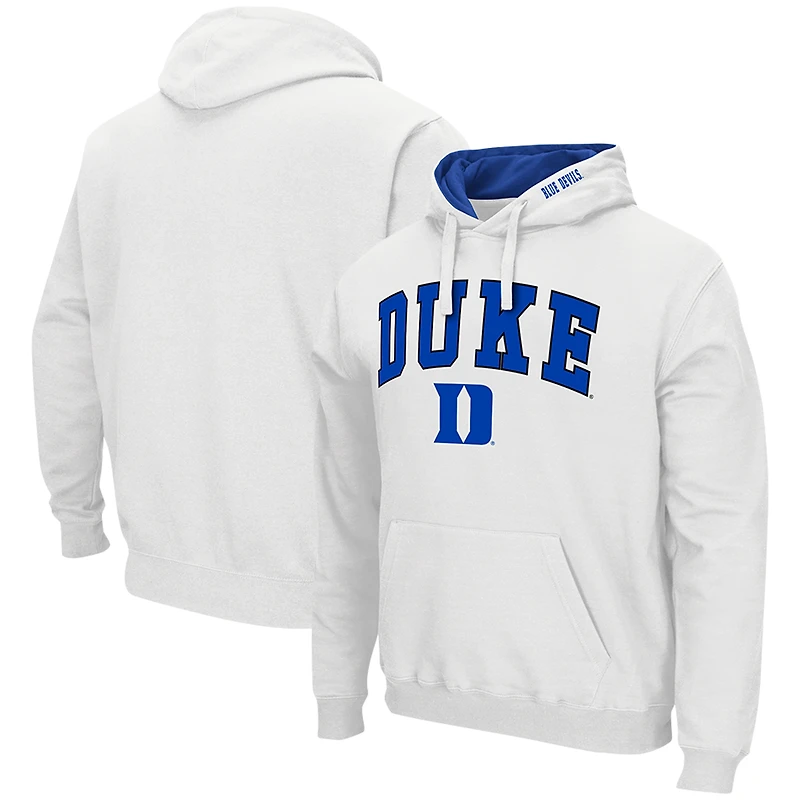 Sweat à capuche Colosseum White Duke Blue Devils Arch & Logo 3.0 pour hommes