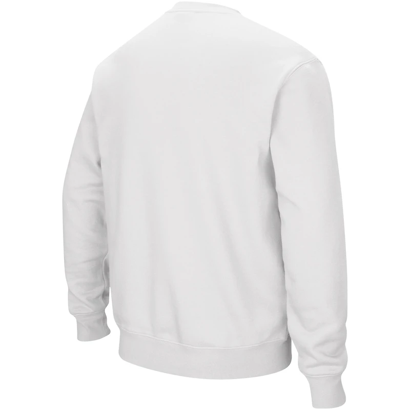 Men's Colosseum White Duke Blue Devils Arch & Logo Pullover Sweatshirt
