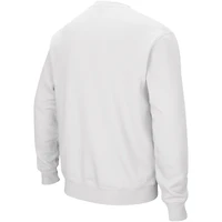 Men's Colosseum White Duke Blue Devils Arch & Logo Pullover Sweatshirt