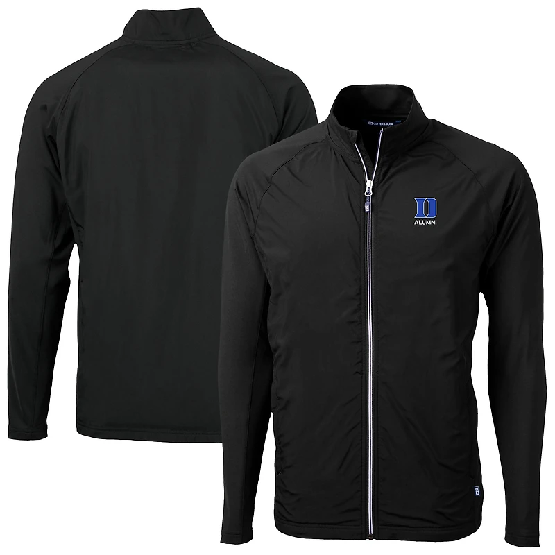 Veste hybride recyclée entièrement zippée Cutter & Buck Black Duke Blue Devils Adapt Eco Knit pour homme