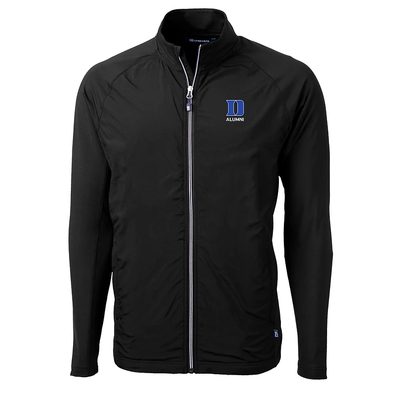 Veste hybride recyclée entièrement zippée Cutter & Buck Black Duke Blue Devils Adapt Eco Knit pour homme