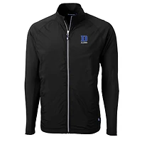Veste hybride recyclée entièrement zippée Cutter & Buck Black Duke Blue Devils Adapt Eco Knit pour homme