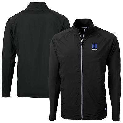 Veste hybride recyclée entièrement zippée Cutter & Buck Black Duke Blue Devils Adapt Eco Knit pour homme