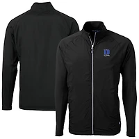Veste hybride recyclée entièrement zippée Cutter & Buck Black Duke Blue Devils Adapt Eco Knit pour homme