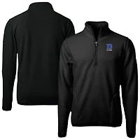 Veste polaire écologique à fermeture éclair quart de tour pour homme, Cutter & Buck Black Duke Blue Devils Alumni Cascade