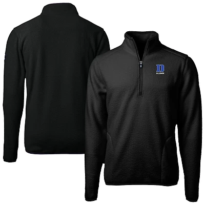 Veste polaire écologique à fermeture éclair quart de tour pour homme, Cutter & Buck Black Duke Blue Devils Alumni Cascade