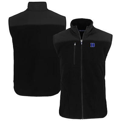 Men's Cutter & Buck Duke Blue Devils Cascade Eco Fleece Full-Zip Vest