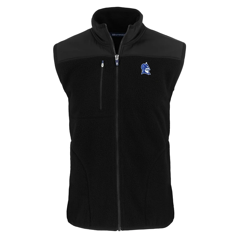 Gilet zippé en polaire écologique pour homme Cutter & Buck Black Duke Blue Devils Cascade