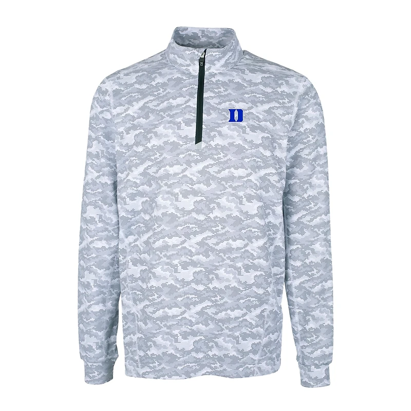 Haut zippé quart de zip DryTec à imprimé camouflage écologique pour homme, couleur charbon, Duke Blue Devils Traverse Stretch
