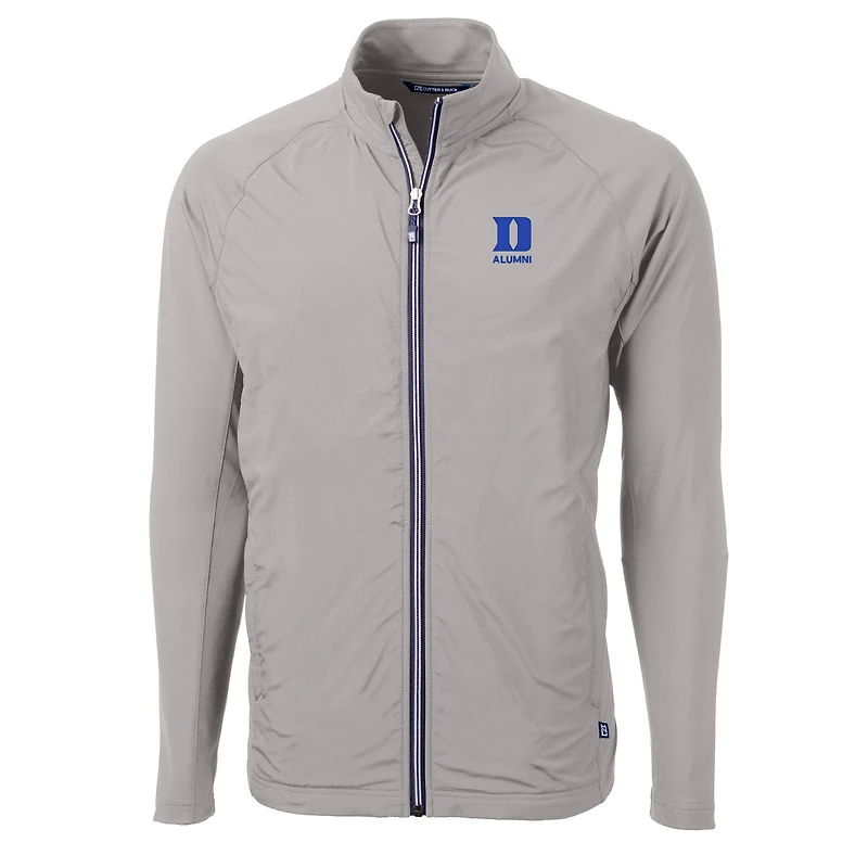 Veste hybride recyclée entièrement zippée en tricot écologique Adapt pour homme, modèle Cutter & Buck Gray Duke Blue Devils