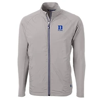 Veste hybride recyclée entièrement zippée en tricot écologique Adapt pour homme, modèle Cutter & Buck Gray Duke Blue Devils