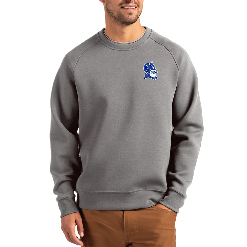 Men's Cutter & Buck Gray Duke Blue Devils Roam Recycled Pullover
