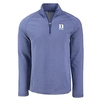 Haut à col zippé Cutter & Buck bleu chiné Duke Blue Devils Peshastin Eco Fleece recyclé pour homme
