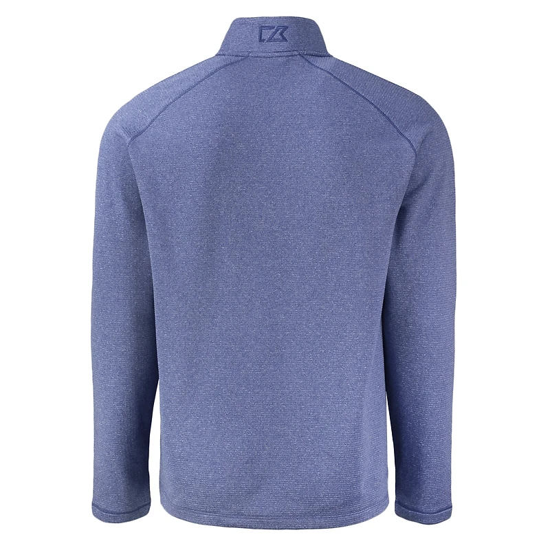 Haut à col zippé Cutter & Buck bleu chiné Duke Blue Devils Peshastin Eco Fleece recyclé pour homme