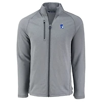 Men's Cutter & Buck  Heather Gray Duke Blue Devils Peshastin Eco Fleece Recycled Full-Zip Jacket