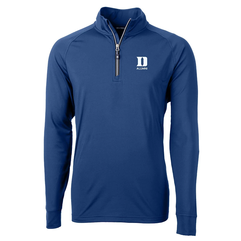 Haut zippé quart de tour pour homme Cutter & Buck Royal Duke Blue Devils Adapt Eco Knit Stretch Raglan DryTec recyclé
