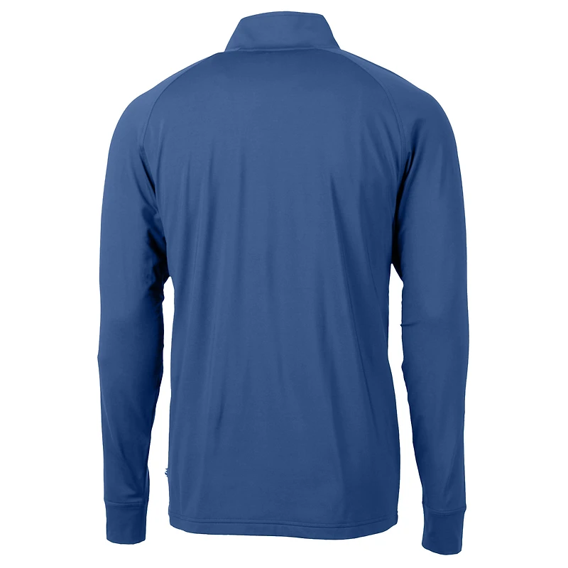 Haut zippé quart de tour pour homme Cutter & Buck Royal Duke Blue Devils Adapt Eco Knit Stretch Raglan DryTec recyclé