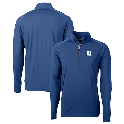 Haut zippé quart de tour pour homme Cutter & Buck Royal Duke Blue Devils Adapt Eco Knit Stretch Raglan DryTec recyclé