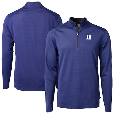 Haut zippé quart de tour en DryTec recyclé à micro-rayures et piqué écologique pour homme, Cutter & Buck Royal Duke Blue Devils Virtue