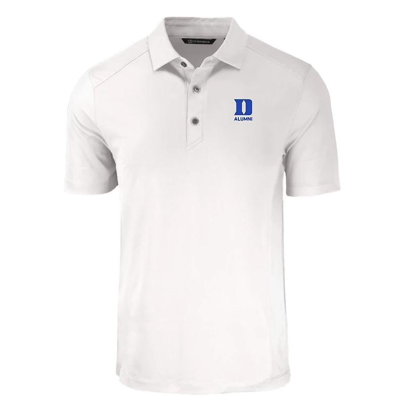Polo Cutter & Buck blanc Duke Blue Devils Forge Eco Stretch DryTec recyclé pour homme