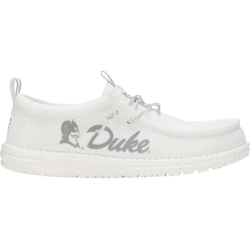 Men's Hey Dude White Duke Blue Devils Wally Casual Shoes