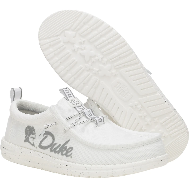 Men's Hey Dude White Duke Blue Devils Wally Casual Shoes