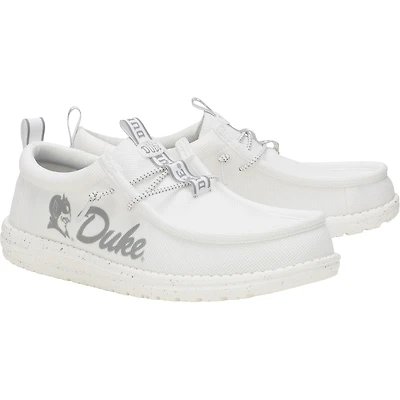 Chaussures décontractées Hey Dude pour hommes White Duke Blue Devils Wally