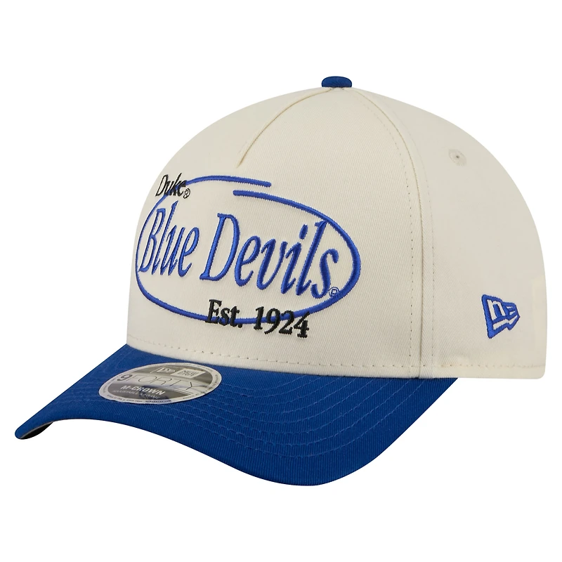 Men's New Era Natural/Royal Duke Blue Devils Prepster 9FORTY M-Crown Adjustable Hat